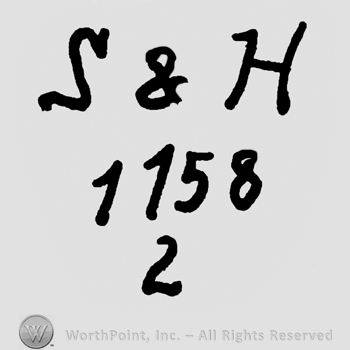 Uppercase S&H over number 1158 over number 2