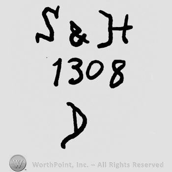 Uppercase S&H over number 1308 and uppercase D