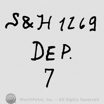 Uppercase S&H and number 1269 over uppercase Dep and number 7