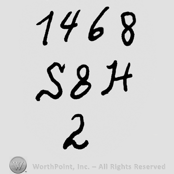 Number 1468 over uppercase S&H and number 2