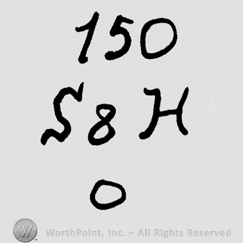 Number 150 over uppercase S&H and a small circle below
