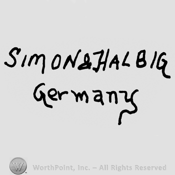 Simon & Halbig written with uppercase letters over Germany written with lowercase letters