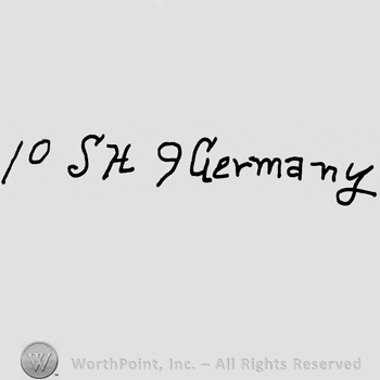 Number 10 followed by uppercase SH, number 9 and Germany written with lowercase letters