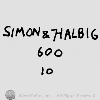 Simon & Halbig written with uppercase letters over number 600 and 10