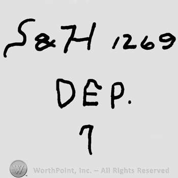 Uppercase S&H and number 1269 over uppercase Dep and number 7