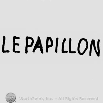 Le Papillon written with uppercase letters