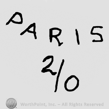 Paris written with uppercase letters over number 2/0