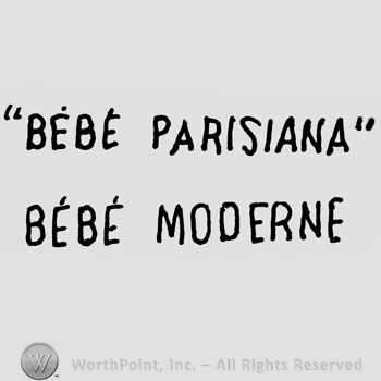 Bebe Parisiana written with uppercase letters between quotation marks over Bebe Moderne written with uppercase letters