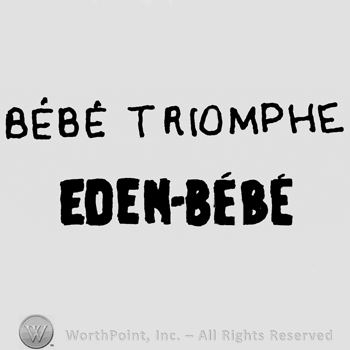 Bebe Triomphe written over Eden-Bebe, all with uppercase letters
