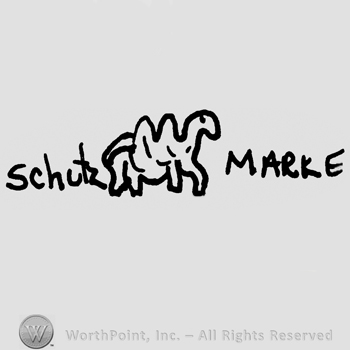 Schutz written with lowercase letters, stylized camel and Marke written with uppercase letters