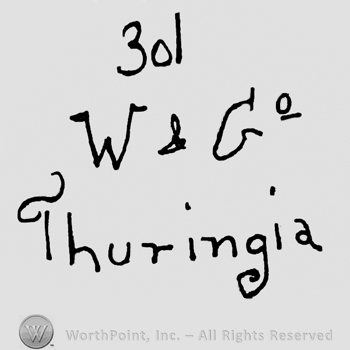 Number 301 over uppercase W&G, Thuringia written below with lowercase letters