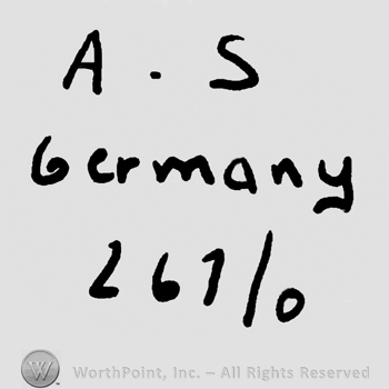 Uppercase A.S.over Germany written with lowercase letters, number 267/0