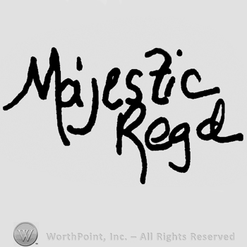 Majestic Regd handwritten with lowercase letters on two rows