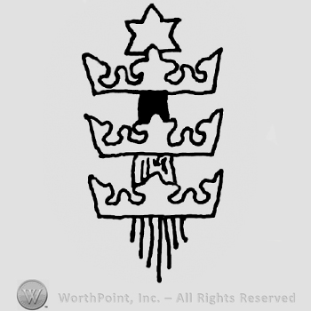 Three crowns, one under the other, star above