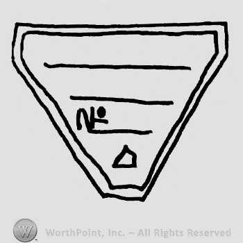 Triangle shaped design with lines like fill-in blanks, No. written with lowercase letters before the last line