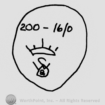 Number 200 minus 16/0 over a stylized half-sun, uppercase entwined WS inside an oval