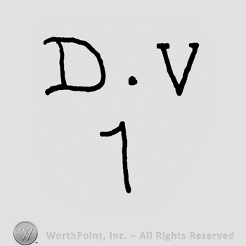 Uppercase D.V over number 1