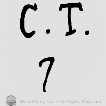 Uppercase C.T. over number 7
