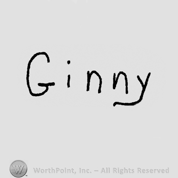 Ginny written with lowercase letters