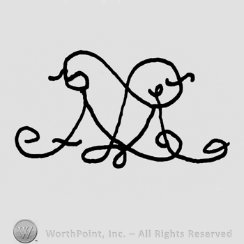 Uppercase stylized handwritten entwined MZ