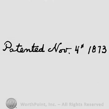 Patented Nov. 4th 1873 handwritten with lowercase letters