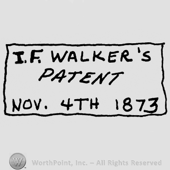 I.F. Walker's Patent Nov. 4th 1873 written with uppercase letters