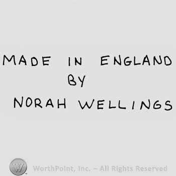 Made in England by Norah Wellings written with uppercase letters