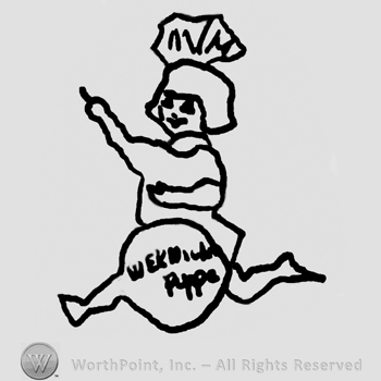 Running baby girl doll with  a ball with Wernicke Puppe written with uppercase letters