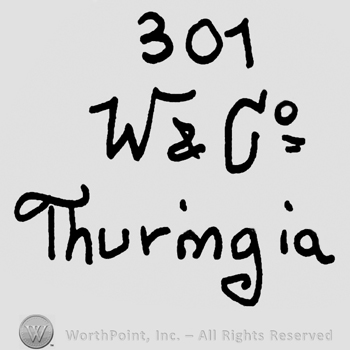 Number 301 over uppercase W&Co., Thuringia written below with lowercase letters