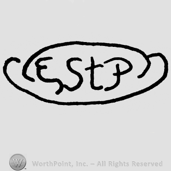 Uppercase ESTP inside an oval design