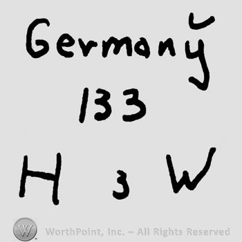 Germany written with lowercase letters over number 133 and uppercase H&W