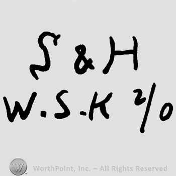 Uppercase S&H over uppercase W.S.K. and number 2/0