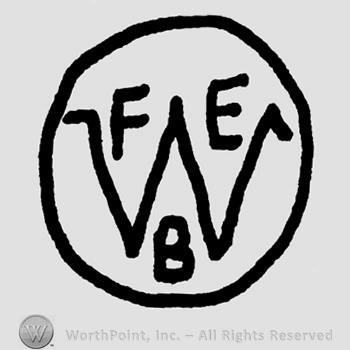Uppercase W with uppercase FE on the upper part, uppercase B on the lower part, all inside a circle