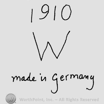 Number 1910 over uppercase W, Made in Germany written with lowercase letters
