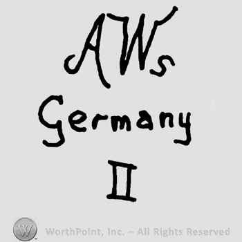 Uppercase AWS over Germany written with lowercase letters and number 2 in roman writing