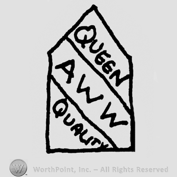 Queen Quality written with uppercase letters above and below uppercase AWW, all inside a tower-shape design