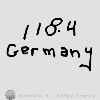 Number 118 and 4 over Germany written with lowercase letters
