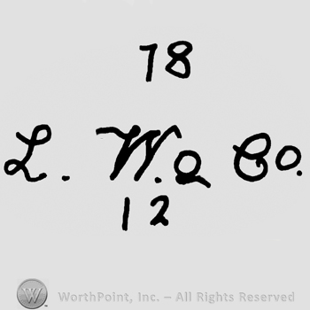 Number 18 over uppercase handwritten L. W & Co, number 12 written below