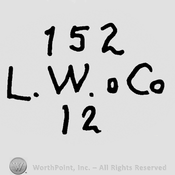 Number 152 over uppercase L. W. & Co., number 12 written below
