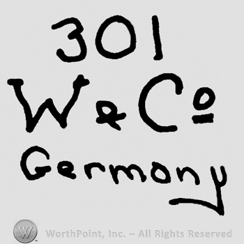 Number 301 over uppercase W&Co, Germany written below with lowercase letters
