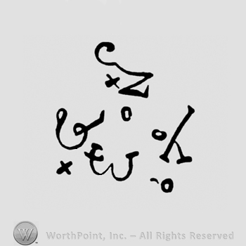 Monogram made from letters CZX above letters Lambda, W,V written in round shape