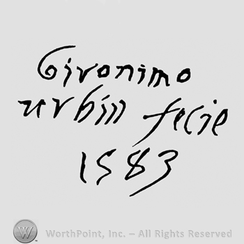 ,,Gironimo Urbin fecit 1583" written.