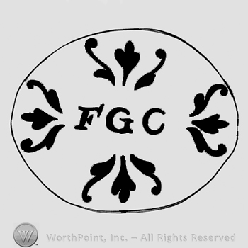 Letters FGC written surrounded by leaves, all inside an oval.