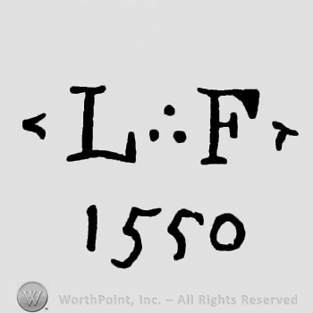 Letters LF written with three dotts between, above 1550