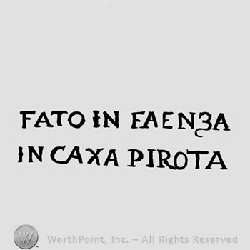 FATO IN FAENZA written above IN CAXA PIROTA