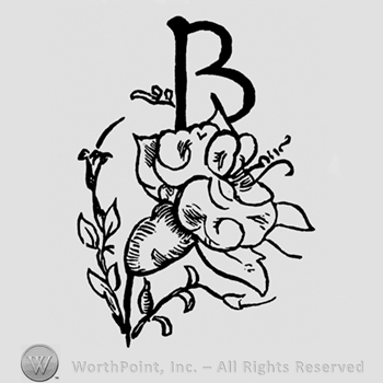 Letter B written above a stylized flower