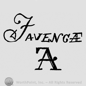 Javeng and letters AF written joined;AF below.