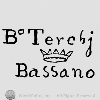 Bo. Terchj written above an image of a crown, Bassano written below