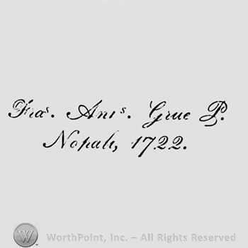 Fras. Ant. Grue P. written above Nopali followed by the year 1722