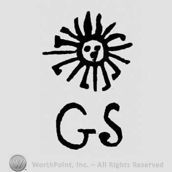Image of a sun above letters GS.